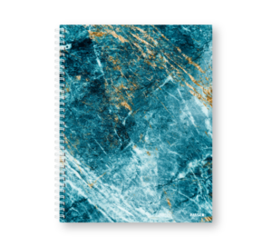 Caderno Wire-o Capa Dura Rabisco Coleção Pedras (Diversos tamanhos) Mármore Azul
