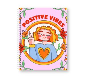 Caderno Wire-o Capa Dura Rabisco Coleção Positive Vibes (Diversos tamanhos)