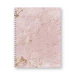 Caderno Wire-o Capa Dura Rabisco Coleção Pedras (Diversos tamanhos) Mármore Rosa Claro