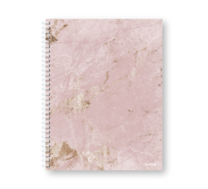 Caderno Wire-o Capa Dura Rabisco Coleção Pedras (Diversos tamanhos) Mármore Rosa Claro
