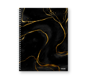 Caderno Wire-o Capa Dura Rabisco Coleção Pedras (Diversos tamanhos) Mármore Preto