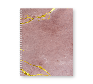 Caderno Wire-o Capa Dura Rabisco Coleção Pedras (Diversos tamanhos) Mármore Rosa