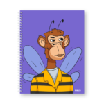 Caderno Wire-o Capa Dura Rabisco - Coleção Macacos (Diversos tamanhos) Abelha