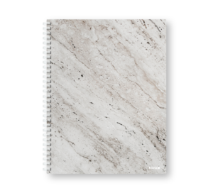 Caderno Wire-o Capa Dura Rabisco Coleção Pedras (Diversos tamanhos) Mármore Branco