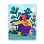 Caderno Wire-o Capa Dura Rabisco (Diversos tamanhos) Ilustração Flores