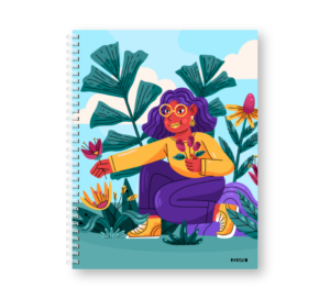 Caderno Wire-o Capa Dura Rabisco (Diversos tamanhos) Ilustração Flores